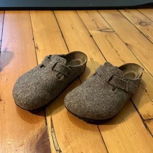 Birkenstock Boston 39 Gray/tan Wool Felt